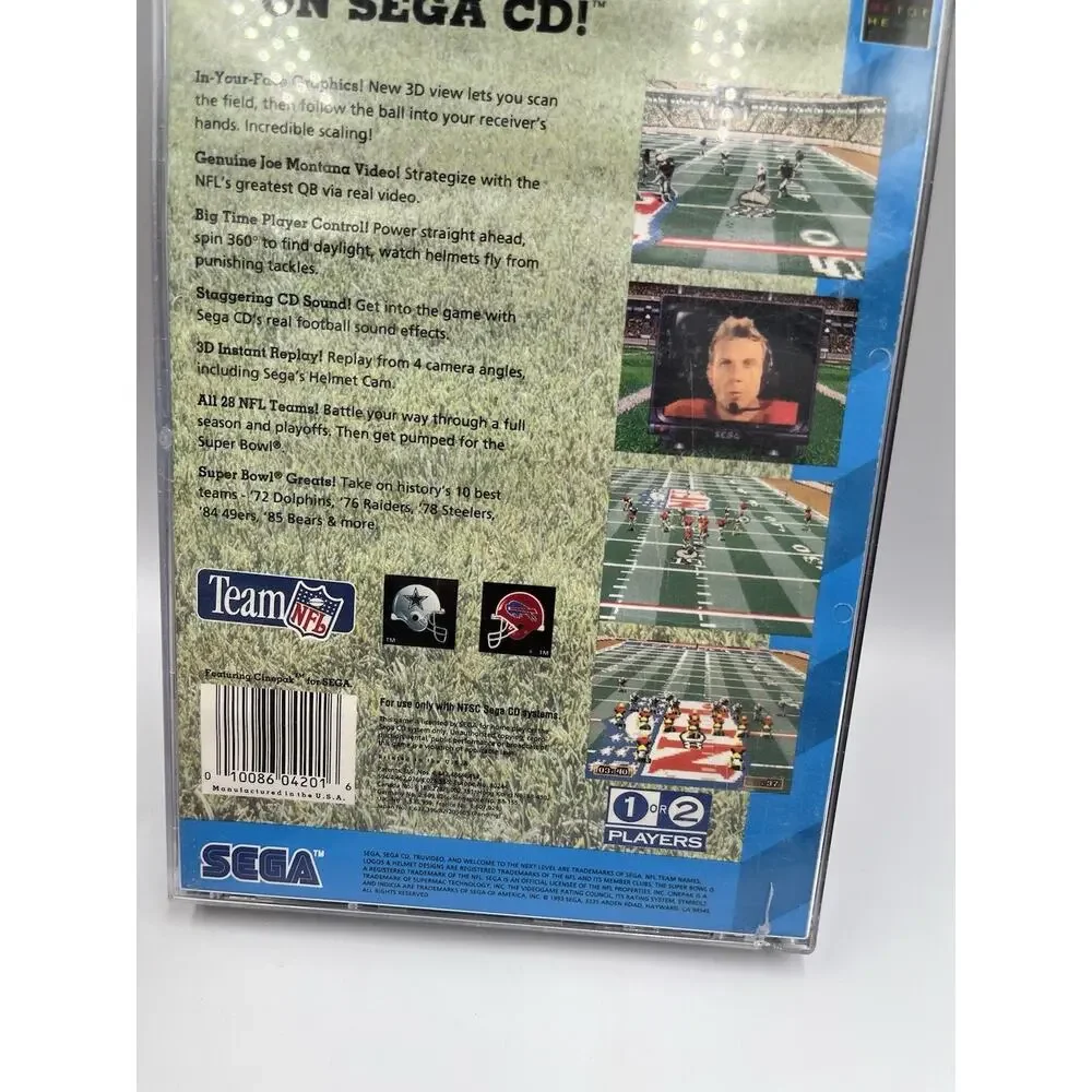 Joe Montana's NFL Football (Sega CD, 1993) Complete CIB